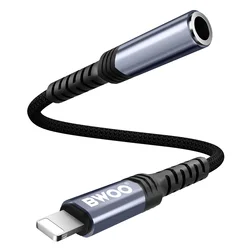 BWOO BZ48 adapter - Lightning / AUX (3,5mm) - audio adapter, fekete-3