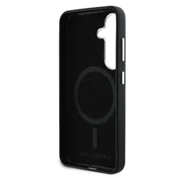 Samsung Galaxy S25+ (S25 Plus) telefontok - Karl Lagerfeld Saffiano Metal Logo - fekete hátlap tok-4