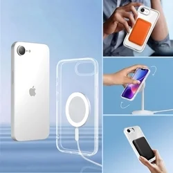 iPhone 16e telefontok - FULL MATTE MAG COVER - MagSafe kompatibilis átlátszó hátlap tok-2