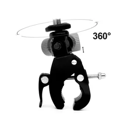 Kerékpárra rögzíthető 360°-ban forgatható sportkamera tartó - fekete-2