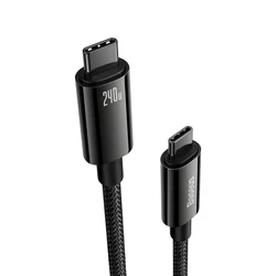 BASEUS CAWJ040101 - Type-C / Type-C (USB-C) fekete szövet kábel 1m, 240W-1
