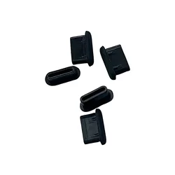 Porvédő dugó - Type-C (USB-C) csatlakozóba - fekete, szilikon (5 db)-1