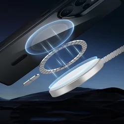 Telefontok Samsung Galaxy S25 Ultra - ESR Classic Hybrid Halolock MagSafe - átlátszó hátlap tok, fekete kerettel-2