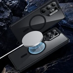 Telefontok Samsung Galaxy S25 Ultra - ESR Classic Hybrid Halolock MagSafe - átlátszó hátlap tok, fekete kerettel-3