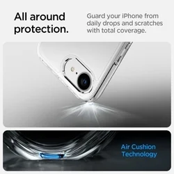 Telefontok iPhone 16e - SPIGEN Ultra Hybrid Crystal Clear - átlátszó hátlap tok-12