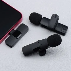 Lavalier K1 - 2db vezeték nélküli csíptethető mikrofon + Type-C (USB-C) vevőegység, fekete-2