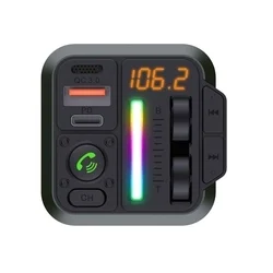 Transzmitter: Bluestar AutoBeat MT04B - autós FM/Bluetooth transzmitter + USB / Type-C (USB-C) autós töltő, fekete, 20W-1