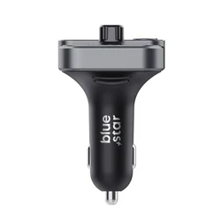 Transzmitter: Bluestar AutoStream BT84B - USB-s autós FM/Bluetooth transzmitter + USB / Type-C (USB-C) autós töltő, fekete, 30W-2