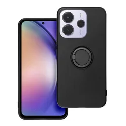 Telefontok Xiaomi Redmi Note 14 5G - Grip fekete szilikon tok, kitámasztó ujjgyűrűvel-2