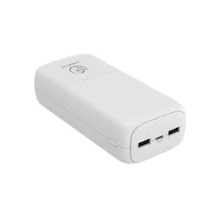 Powerbank: Rebeltec P30 - 2XUSB / Type-C (USB-C) 30000 mAh, fehér powerbank, LED kijelzővel-1