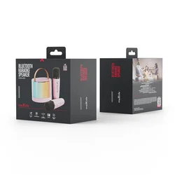 Maxlife MXKS-200 - pink bluetooth hangszóró, 2x karaoke mikrofonnal-3