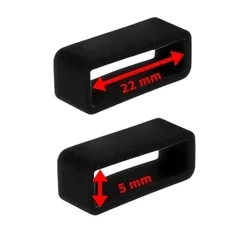 Okosóra szíj bújtató - 22 mm széles, fekete szilikon (1db)-1