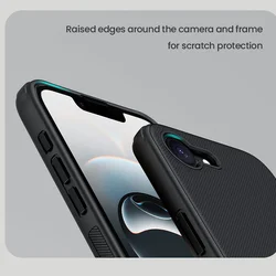 iPhone 16e telefontok - Nillkin Super Frosted - fekete hátlap tok-4