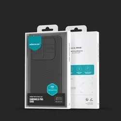 Telefontok Samsung Galaxy A56 5G - Nillkin csúsztatható kameravédős fekete hátlap tok-4