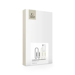 iPhone 16e telefontok - Tech-Protect Flexair Chain - MagSafe kompatibilis átlátszó műanyag hátlap tok + arany/fekete nyakba akasztó-5