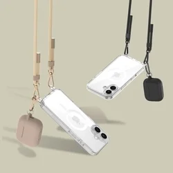 iPhone 16e telefontok - Tech-Protect Flexair Chain - MagSafe kompatibilis átlátszó műanyag hátlap tok + arany/fekete nyakba akasztó-3