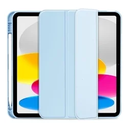 Tablettok iPad 2022 10.9 (iPad 10) - égkék smart case, ceruza tartóval-1