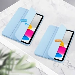 Tablettok iPad 2025 11 coll (iPad 11) - égkék smart case, ceruza tartóval-2