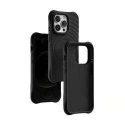 iPhone 14 Pro telefontok - Pastel Wave - MagSafe kompatibilis fekete szilikon hátlap tok-4