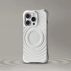 iPhone 12 Pro telefontok - Pastel Wave - MagSafe kompatibilis fehér szilikon hátlap tok-5