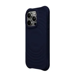 iPhone 14 Pro telefontok - Pastel Wave - MagSafe kompatibilis kék szilikon hátlap tok-3