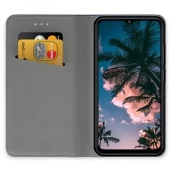 Telefontok Honor X8c - fekete mágneses szilikon keretes könyvtok-3