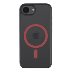 iPhone 16e telefontok - Tactical MagForce - MagSafe kompatibilis fekete / piros műanyag hátlap tok-1