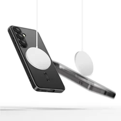 Telefontok Samsung Galaxy A56 5G - Tech-Protect Magflex - MagSafe kompatibilis átlátszó hátlap tok, fekete szilikon kerettel-1