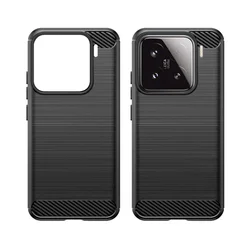 Xiaomi 15 5G telefontok - Carbon Fiber fekete szilikon hátlap tok-1