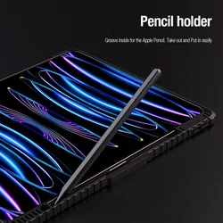 Tablettok iPad Pro 13 2024-2025 (7-8. Gen, 13 coll) - Nillkin Bumper - fekete ütésálló smart case tablettok ceruza tartóval, mágneses füllel-6