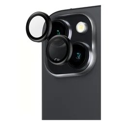 iPhone 16 - Metal - üveg, kameralencse védőkeret - fekete-1