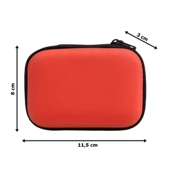 Digitális kiegészítő tároló tok - piros, cipzáras-1