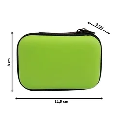 Digitális kiegészítő tároló tok - zöld, cipzáras-1
