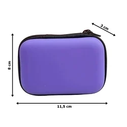 Digitális kiegészítő tároló tok - lila, cipzáras-1