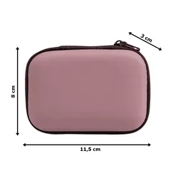 Digitális kiegészítő tároló tok - pink, cipzáras-1