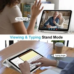 Tablettok iPad 10.9 (iPad 10) - Tavaszi virág mintás smart case, ceruza tartóval-3