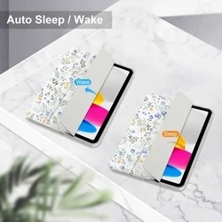 Tablettok iPad 2025 11 coll (iPad 11) - Tavaszi virág mintás smart case, ceruza tartóval-4