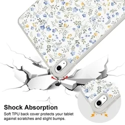 Tablettok iPad 2025 11 coll (iPad 11) - Tavaszi virág mintás smart case, ceruza tartóval-5