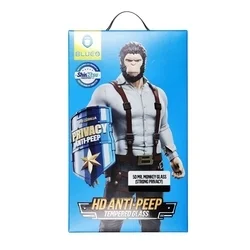 Üvegfólia iPhone 15 Pro - 5D Mr. Monkey betekintésvédő üvegfólia fekete kerettel-4