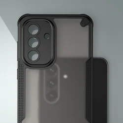 Samsung Galaxy A36 5G telefontok - Defender Matt - fekete/áttetsző ütésálló hátlap tok-2