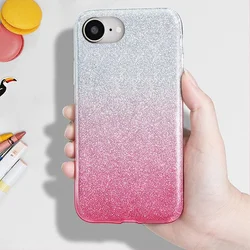 iPhone 16e telefontok - Ezüst / pink Shiny tok-3