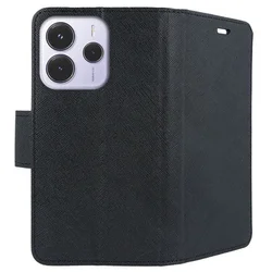 Xiaomi Redmi Note 14 4G / LTE - FANCY fekete szilikon keretes könyvtok-1