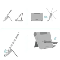 Univerzális asztali telefon- és tablettartó állvány, fekete-1