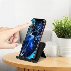 Univerzális asztali telefon- és tablettartó állvány, fekete-4