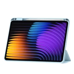 Tablettok XIAOMI PAD 7 / PAD 7 PRO (11,2 coll) - égkék smart case tablet tok, ceruza tartóval-3