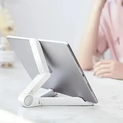 Univerzális asztali telefon- és tablettartó állítható állvány, fehér-2