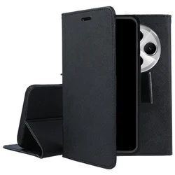 Telefontok Xiaomi POCO C75 - Fancy fekete mágneses szilikon keretes könyvtok-3