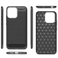 Telefontok Honor 400 Lite 5G - Carbon Fiber - fekete szilikon hátlap tok-2