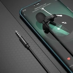 HOCO L14 mikrofon - Jack 3,5mm, fekete csíptethető mikrofon - 2m-6