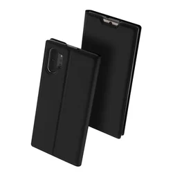 Telefontok Samsung Galaxy Note 10+ (Note 10 Plus) - Dux Ducis fekete kinyitható tok-1